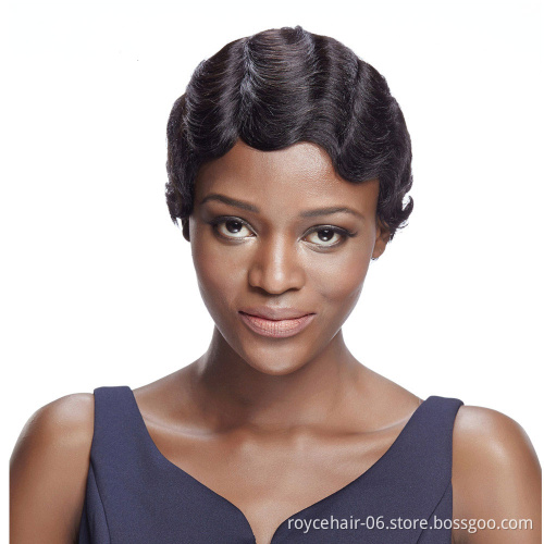 Free Sample Virgin Remy Human Hair Short Afro Kinky Curly Glueless African Wig for Black Women